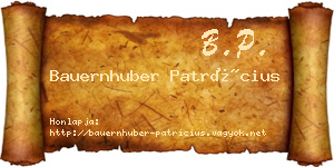 Bauernhuber Patrícius névjegykártya